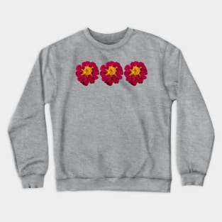 Three Red Marigold Flowers Floral Photo Crewneck Sweatshirt